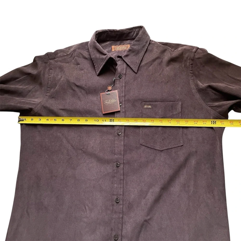 Tasso Elba Vintage Brown Corduroy Shirt, L‎